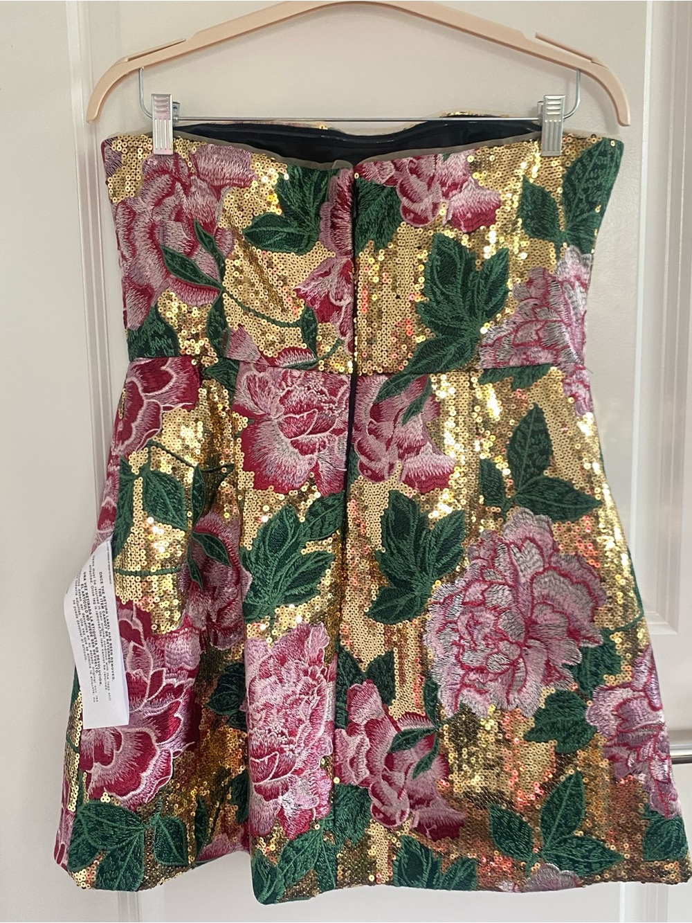 Anthropologie Dress The Population Scottie Strapless Sequin Mini Dress XL NWT - Picture 5 of 7